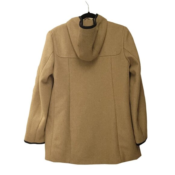 Tommy Hilfiger Women's Wool Duffle Coat in Camel with Navy Blue Piping Size XS - Picture 2 of 6